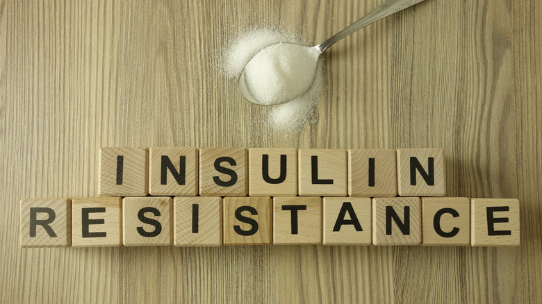 insulin resistance spelled with blocks 