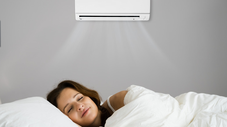 bedroom with air conditioner