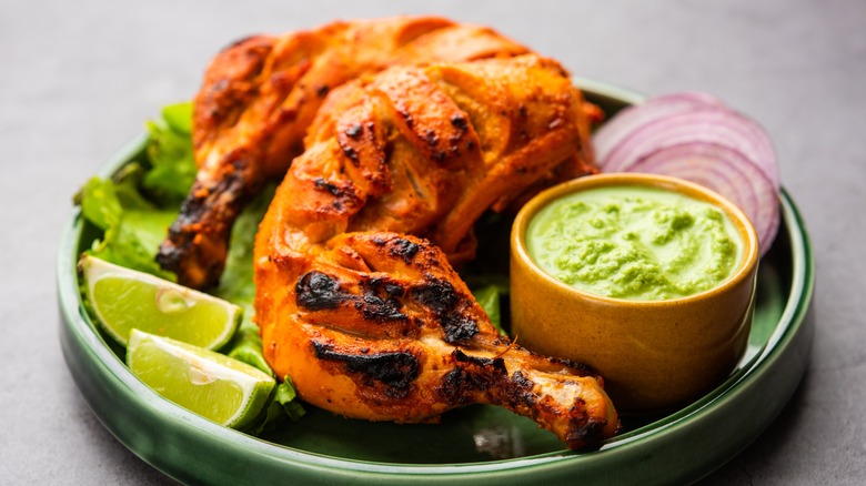 tandoori chicken on dish