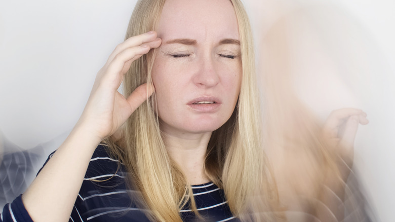 Woman with blurry background