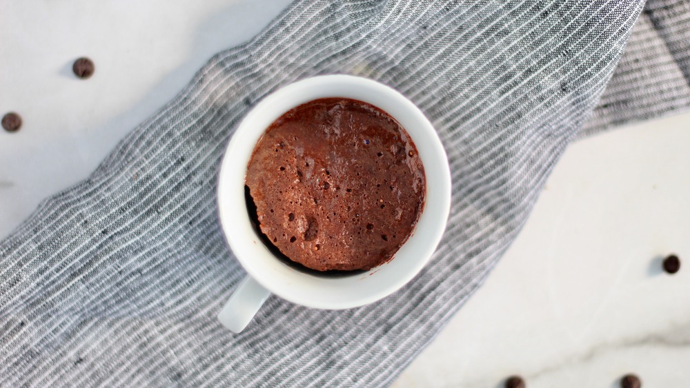 chocolate cake in a mug