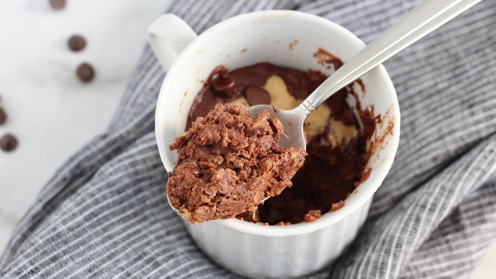 Spoonful of chocolate mug cake