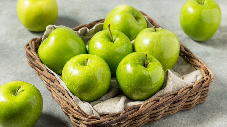 basket of Granny Smith apples