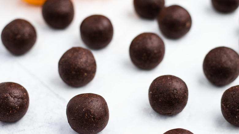 energy ball bites rolled up