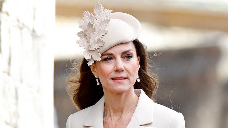 Catherine, Princess of Wales attending the traditional Easter Sunday Mattins Service at St George's Chapel, Windsor Castle
