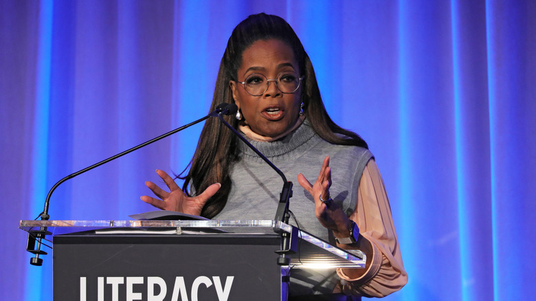 Oprah Winfrey giving a speech