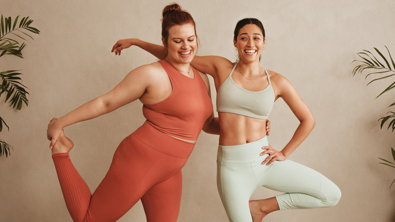 friends in workout clothes