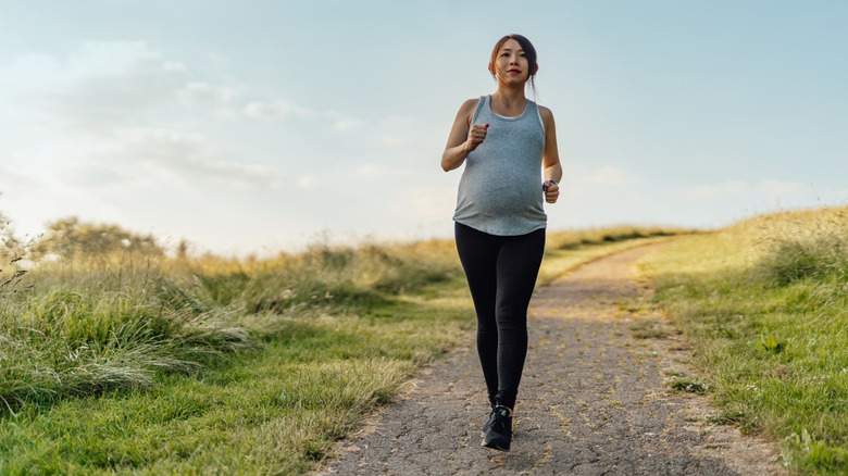 pregnant exerciser