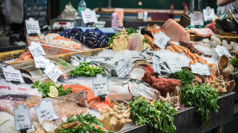 fresh seafood counter