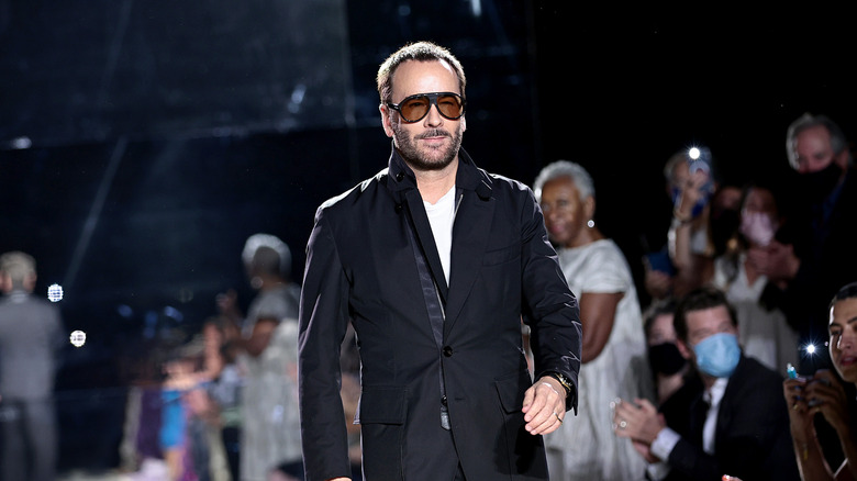 Tom Ford on the catwalk during a runway show