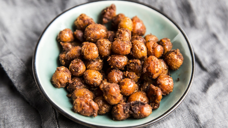 Bowl of freshly roasted chickpeas