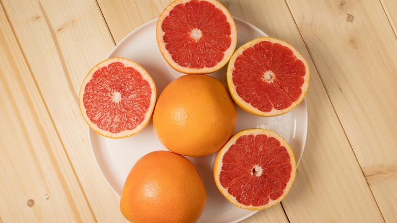 Grapefruit on a plate