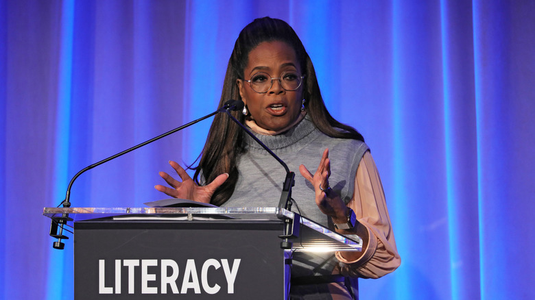 Oprah Winfrey giving a speech