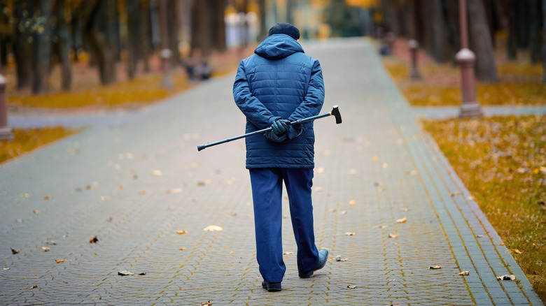 Person walking in park