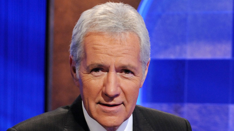 A close-up of Alex Trebek