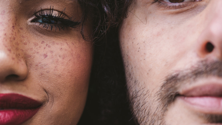 Two people with freckles