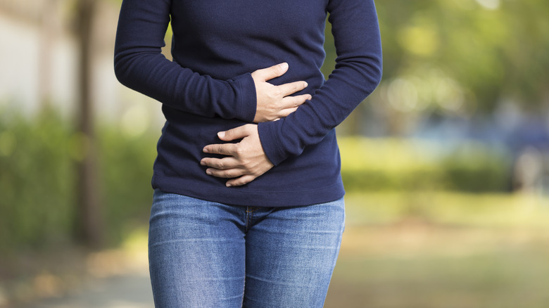 person with stomachache
