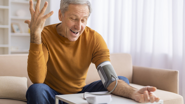 man happy about blood pressure
