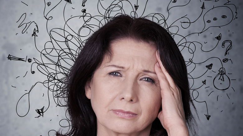 Woman with worried expression
