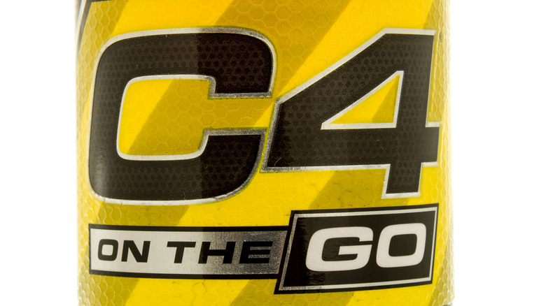 Close up of C4 energy drink label