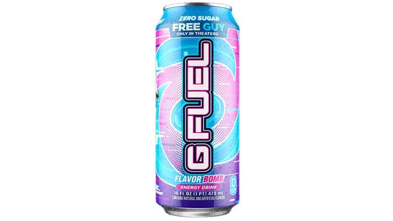 One can of Flavor Bomb G Fuel energy drink on white background