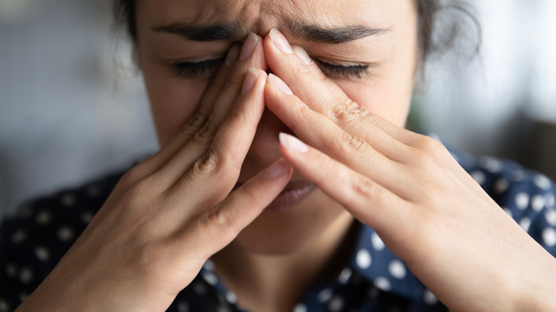 Woman having a panic attack