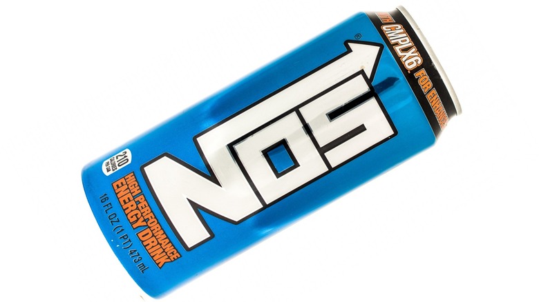 Blue can of NOS Energy