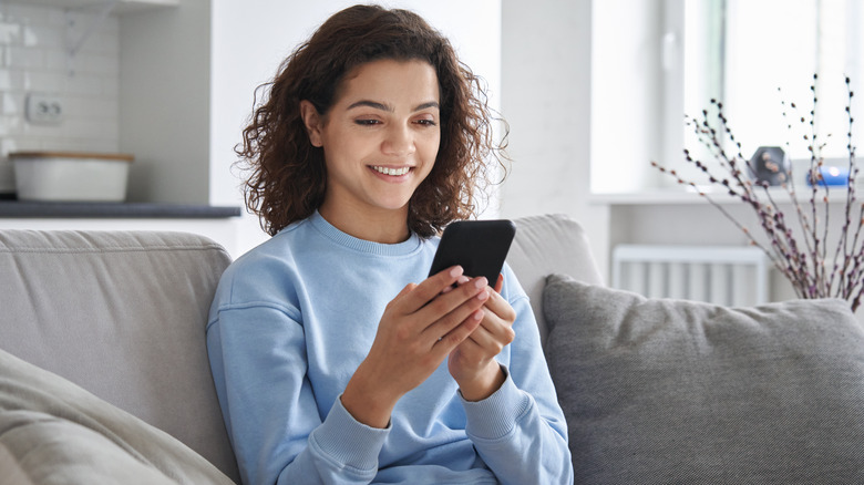Woman looking at phone