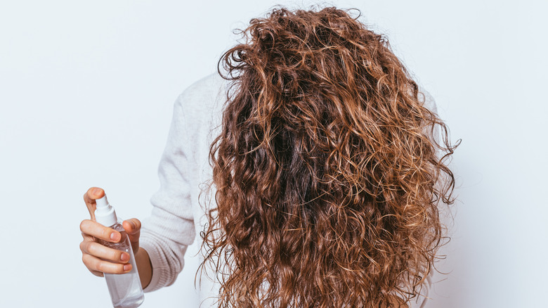 Woman with perm hair 