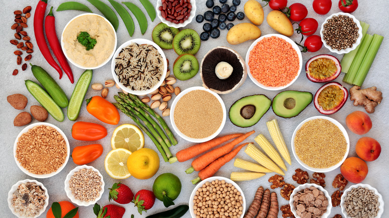 Plant-based food collage
