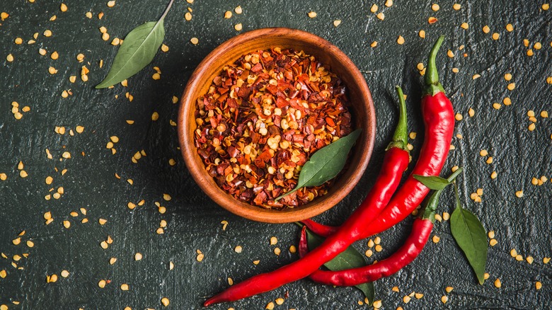 Bowl of chili flakes