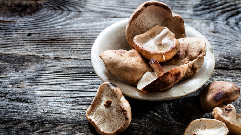 shiitake mushrooms in dish