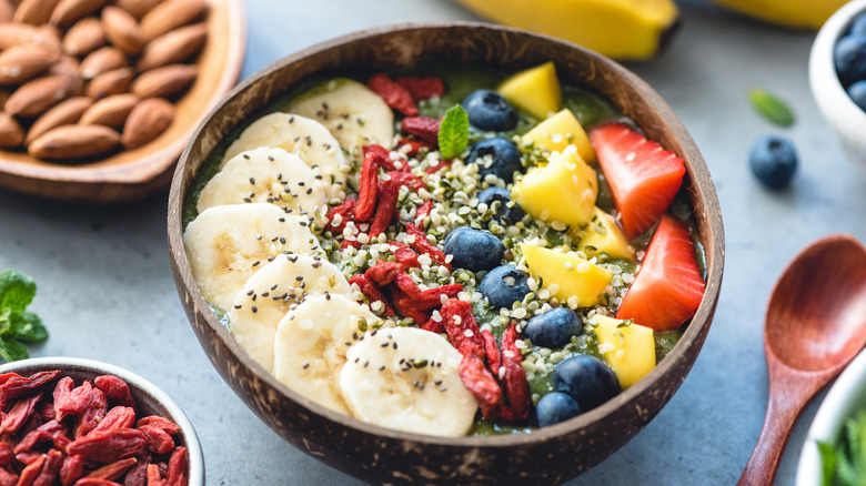 Smoothie bowl close-up