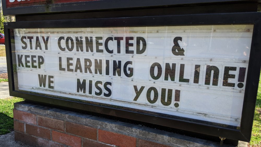 Closed school sign