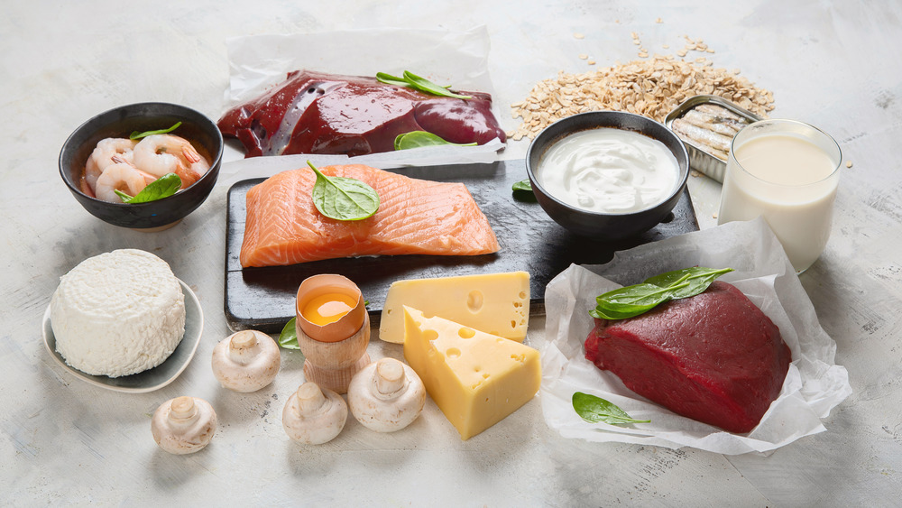 Natural sources of Vitamin B12 (Cobalamin).