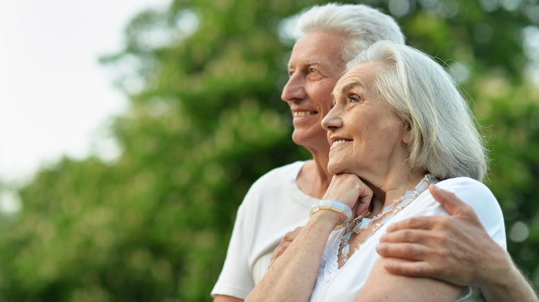 Older couple in an embrace