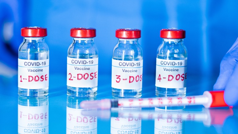 4 COVID-19 vaccine vials