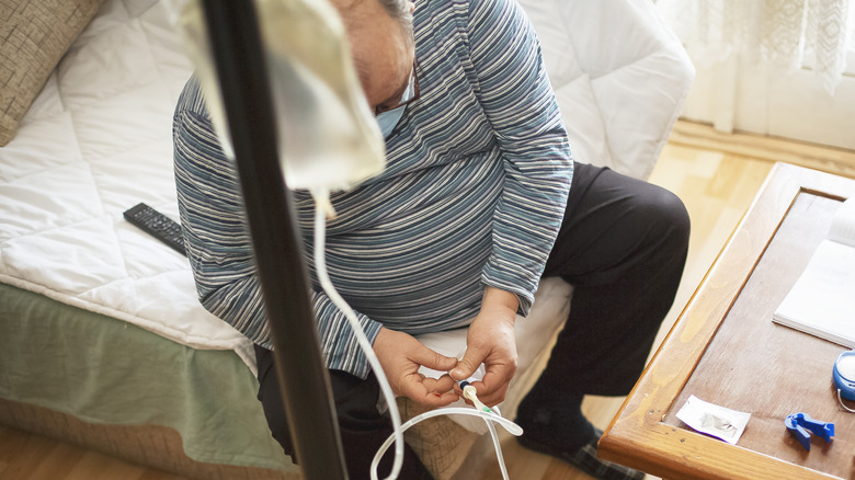 Patient undergoing dialysis