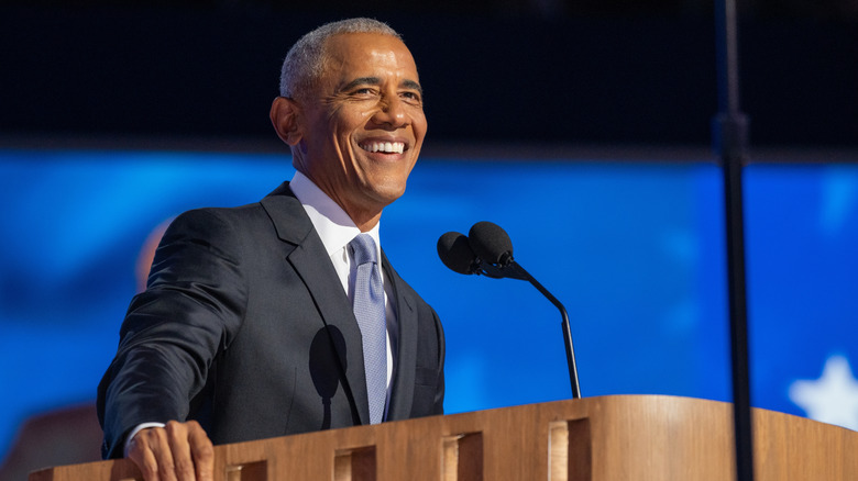 Former president Barack Obama at the 2024 Democratic National Convention
