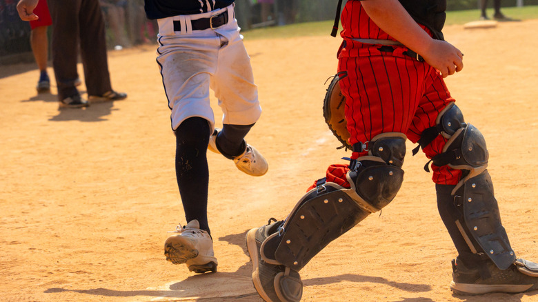 children playing baseball