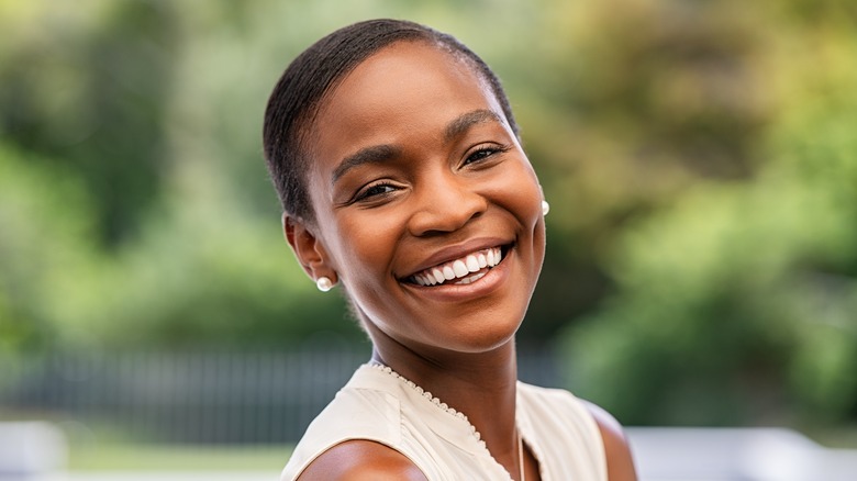 woman smiling at the camera