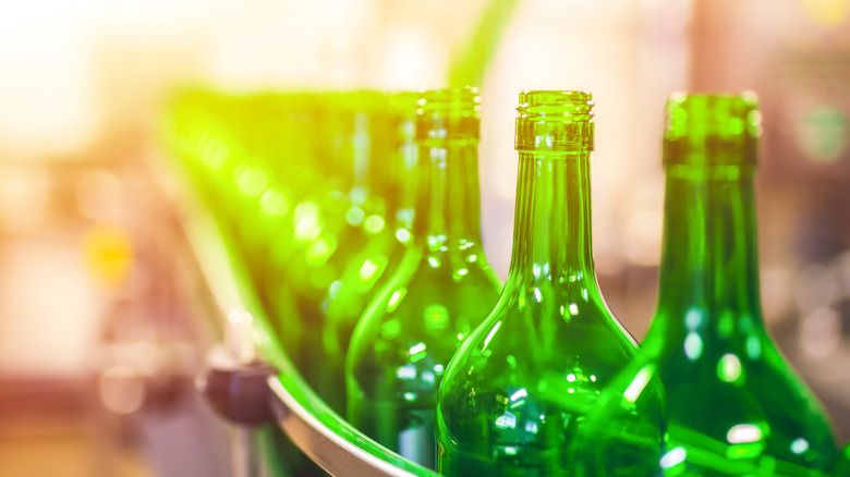 Bottles on a conveyor belt