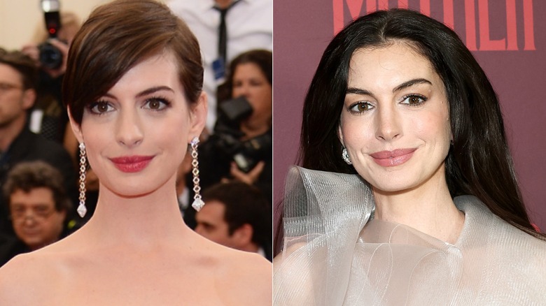 Before and after photos of Anne Hathaway pre and post sobriety