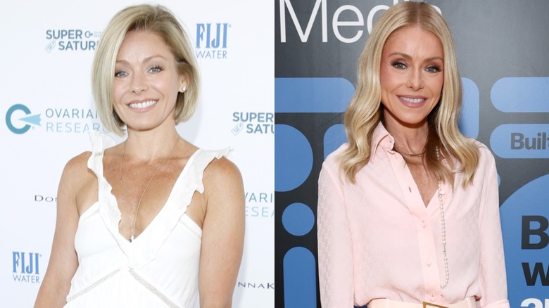 Before and after photos of Kelly Ripa pre and post sobriety