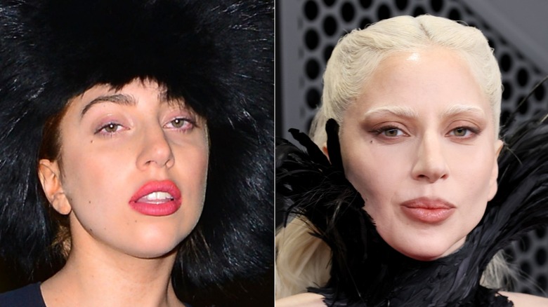 Lady Gaga before she stopped smoking cigarettes and marijuana and after she stopped