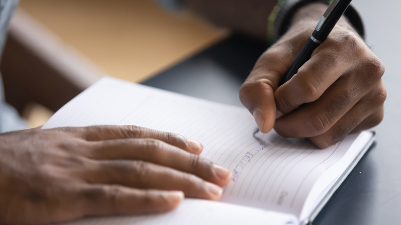 Writing with left hand