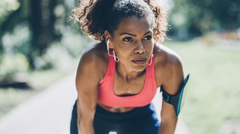 Athletic woman on a run