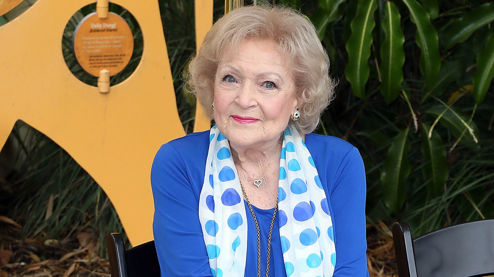 Betty White sitting down