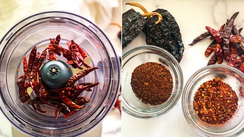 different chile peppers