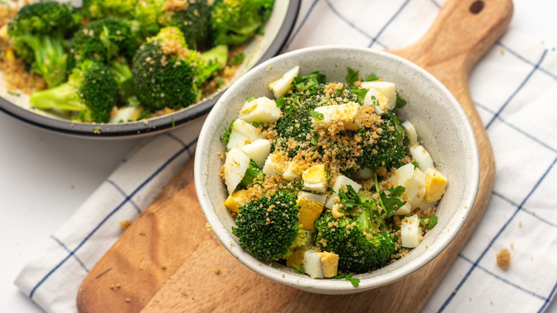 broccoli polonaise in bowl
